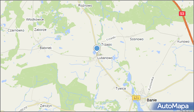 mapa Lubanowo, Lubanowo na mapie Targeo