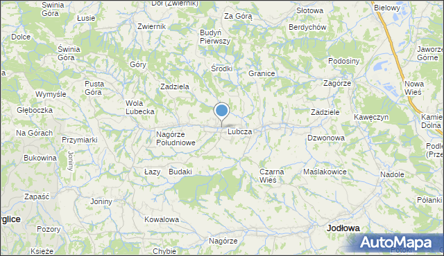 mapa Lubcza, Lubcza gmina Ryglice na mapie Targeo