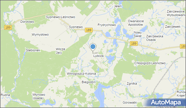 mapa Lubcza, Lubcza gmina Więcbork na mapie Targeo