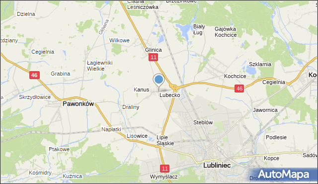 mapa Lubecko, Lubecko na mapie Targeo