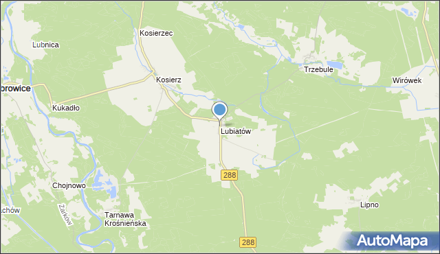 mapa Lubiatów, Lubiatów gmina Dąbie na mapie Targeo