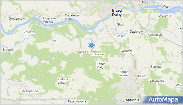mapa Lubiatów, Lubiatów gmina Miękinia na mapie Targeo
