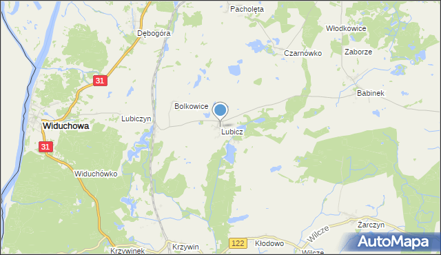 mapa Lubicz, Lubicz gmina Widuchowa na mapie Targeo