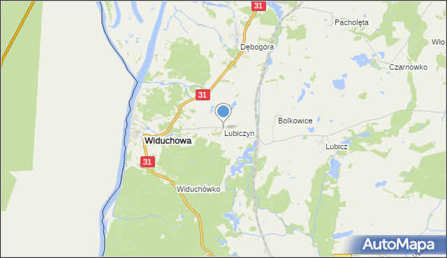 mapa Lubiczyn, Lubiczyn gmina Widuchowa na mapie Targeo