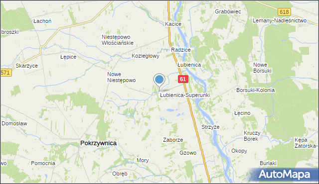 mapa Łubienica-Superunki, Łubienica-Superunki na mapie Targeo