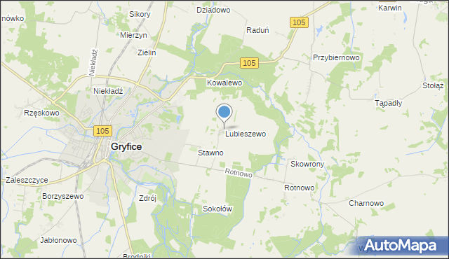 mapa Lubieszewo, Lubieszewo gmina Gryfice na mapie Targeo