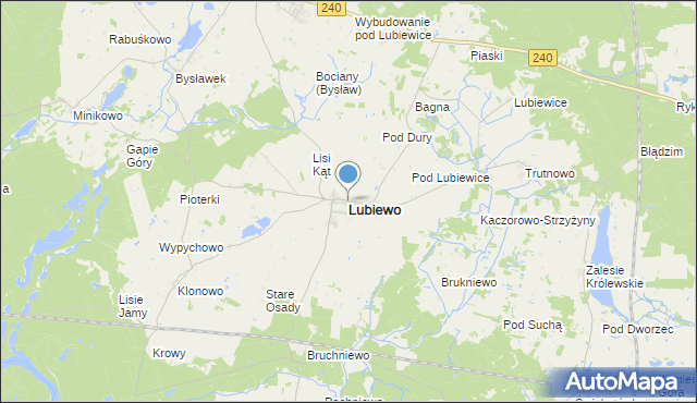mapa Lubiewo, Lubiewo powiat tucholski na mapie Targeo