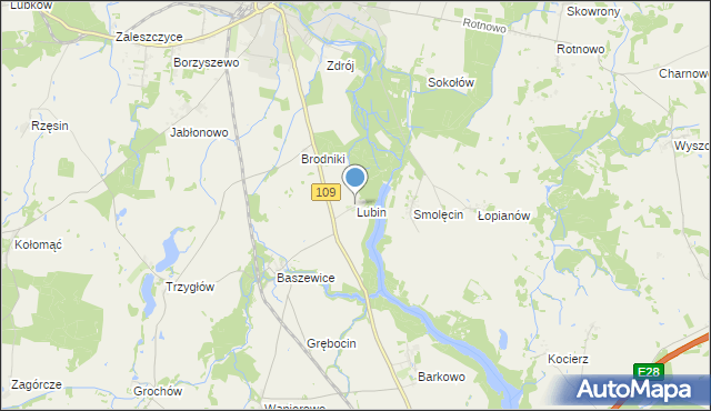 mapa Lubin, Lubin gmina Gryfice na mapie Targeo