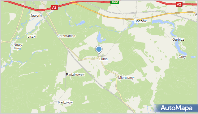 mapa Lubin, Lubin gmina Torzym na mapie Targeo