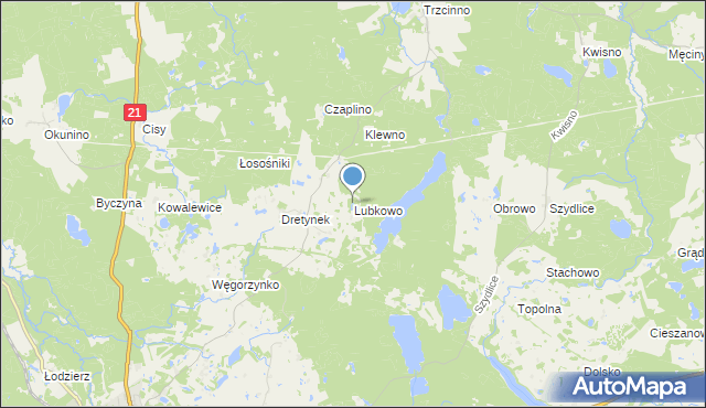 mapa Lubkowo, Lubkowo gmina Miastko na mapie Targeo