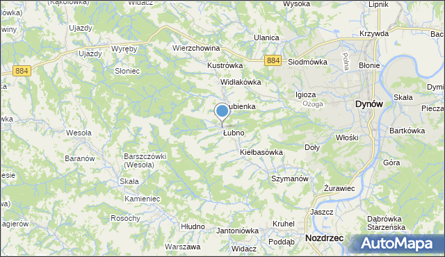 mapa Łubno, Łubno gmina Dynów na mapie Targeo