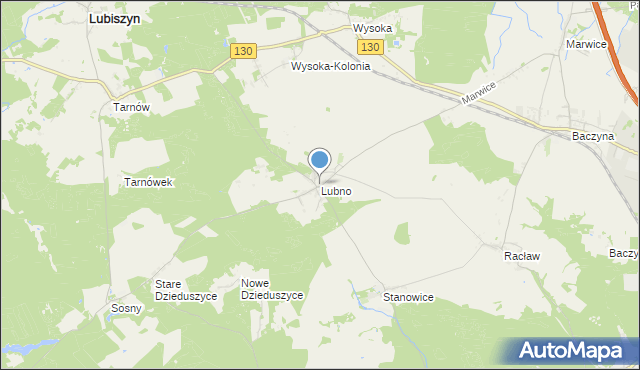 mapa Lubno, Lubno gmina Lubiszyn na mapie Targeo