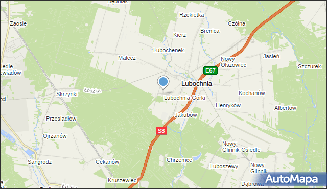 mapa Lubochnia-Górki, Lubochnia-Górki na mapie Targeo