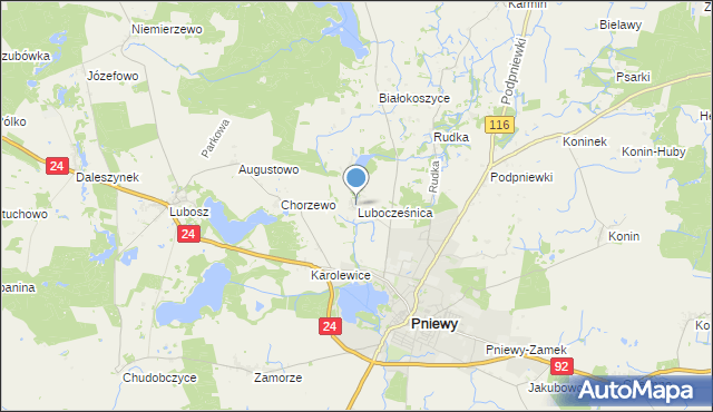 mapa Lubocześnica, Lubocześnica na mapie Targeo