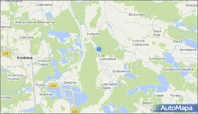mapa Luboradów, Luboradów na mapie Targeo