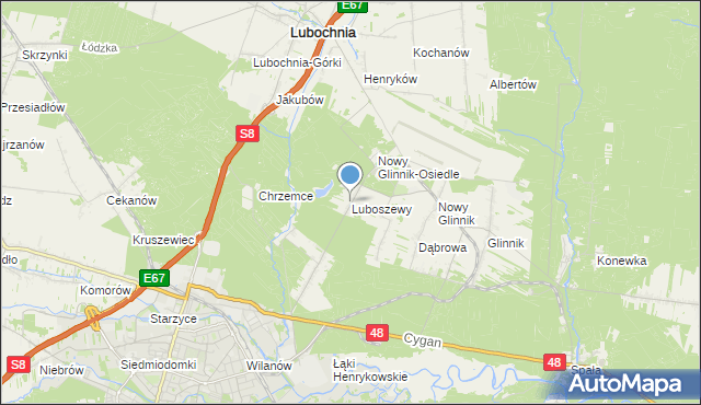 mapa Luboszewy, Luboszewy na mapie Targeo