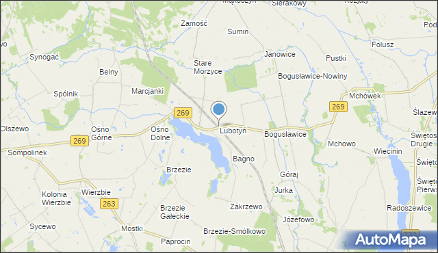 mapa Lubotyń, Lubotyń gmina Babiak na mapie Targeo