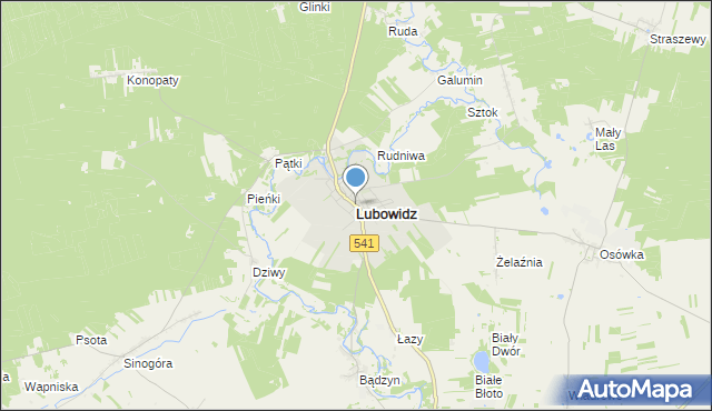 mapa Lubowidz, Lubowidz powiat żuromiński na mapie Targeo
