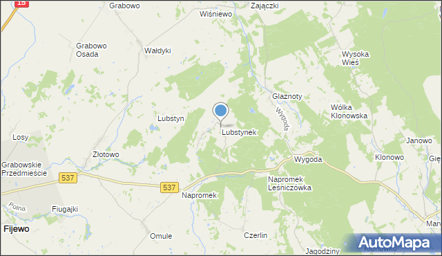 mapa Lubstynek, Lubstynek na mapie Targeo