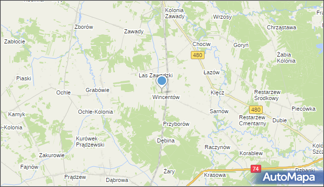 mapa Lucjanów, Lucjanów gmina Widawa na mapie Targeo