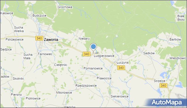 mapa Ludgierzowice, Ludgierzowice na mapie Targeo