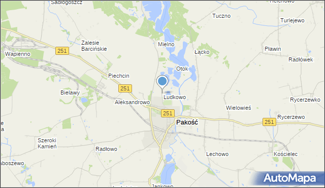 mapa Ludkowo, Ludkowo gmina Pakość na mapie Targeo