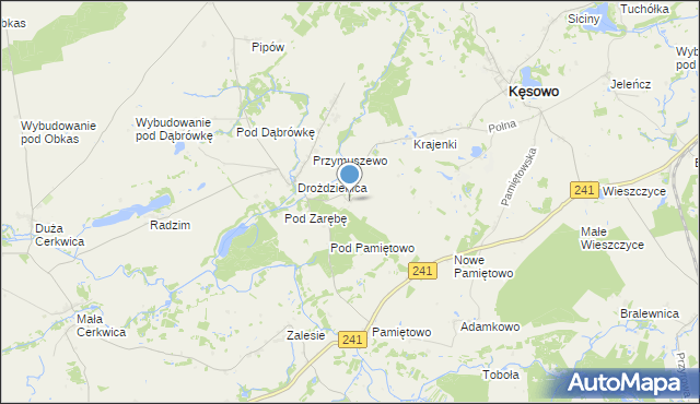 mapa Ludwichowo, Ludwichowo gmina Kęsowo na mapie Targeo