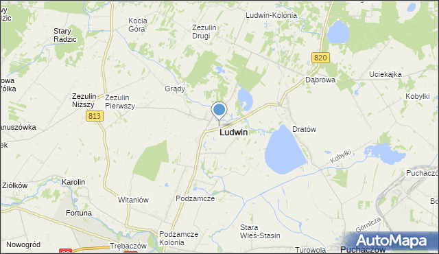 mapa Ludwin, Ludwin na mapie Targeo