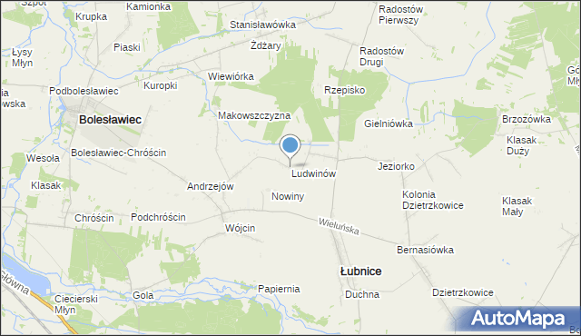 mapa Ludwinów, Ludwinów gmina Łubnice na mapie Targeo