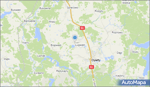 mapa Ługwałd, Ługwałd na mapie Targeo