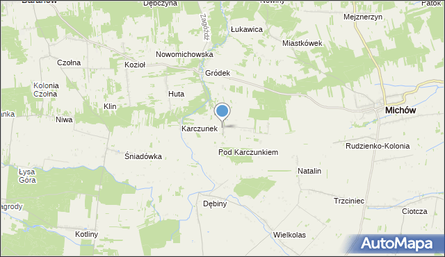 mapa Łukawka, Łukawka gmina Baranów na mapie Targeo