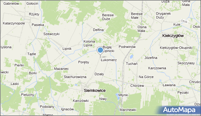 mapa Łukomierz, Łukomierz na mapie Targeo