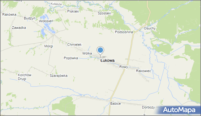 mapa Łukowa, Łukowa powiat biłgorajski na mapie Targeo
