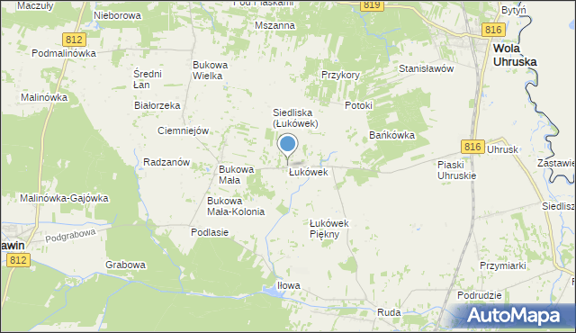 mapa Łukówek, Łukówek na mapie Targeo