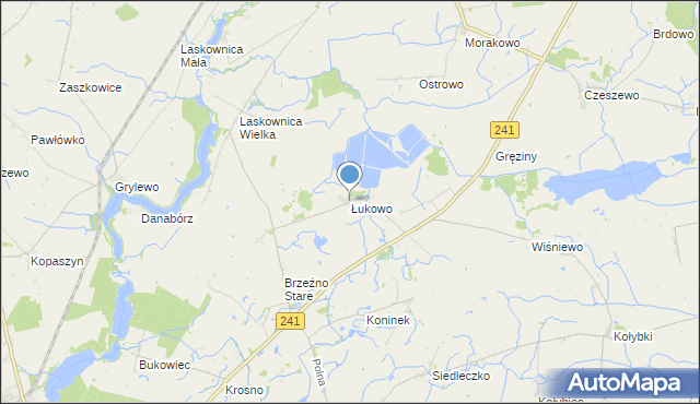 mapa Łukowo, Łukowo gmina Wągrowiec na mapie Targeo