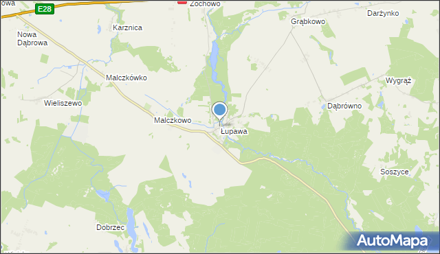 mapa Łupawa, Łupawa na mapie Targeo