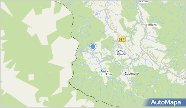 mapa Łupków, Łupków na mapie Targeo