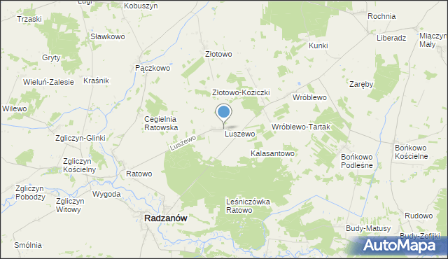 mapa Luszewo, Luszewo gmina Radzanów na mapie Targeo