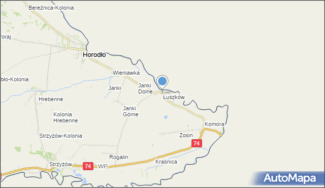 mapa Łuszków, Łuszków na mapie Targeo