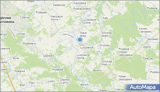 mapa Luszowice, Luszowice gmina Radgoszcz na mapie Targeo