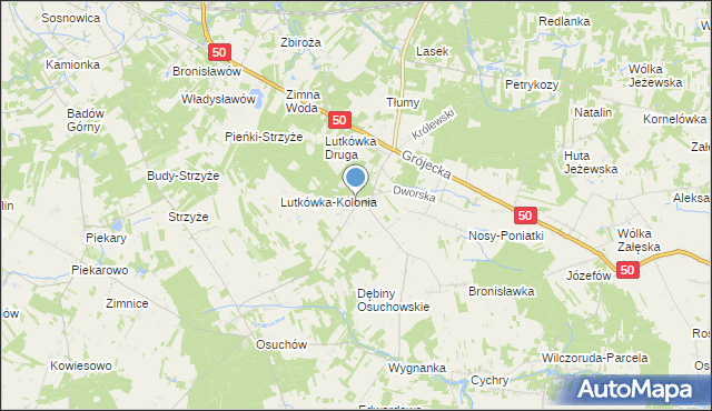 mapa Lutkówka, Lutkówka gmina Mszczonów na mapie Targeo