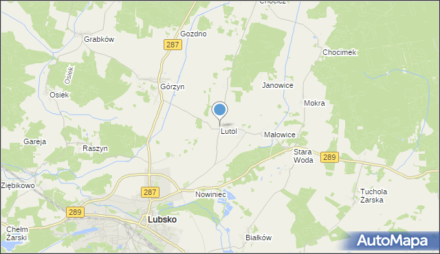 mapa Lutol, Lutol na mapie Targeo