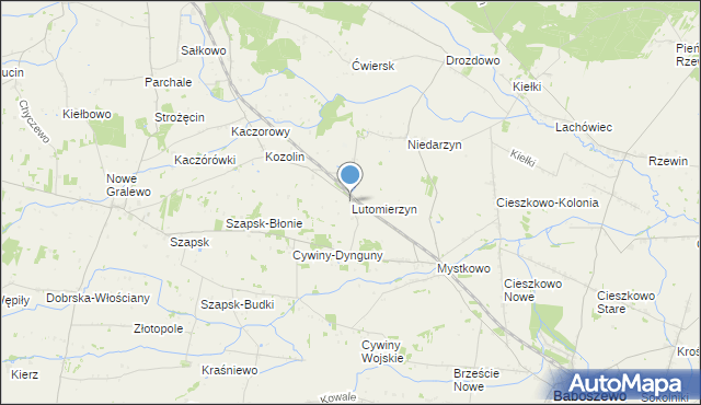 mapa Lutomierzyn, Lutomierzyn na mapie Targeo