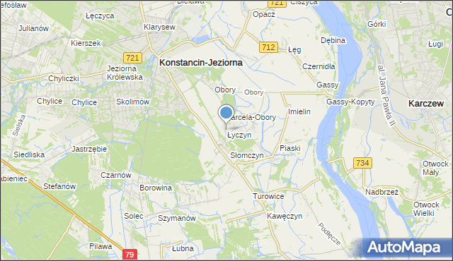 mapa Łyczyn, Łyczyn gmina Konstancin-Jeziorna na mapie Targeo