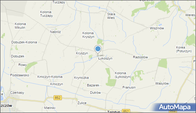 mapa Łykoszyn, Łykoszyn na mapie Targeo