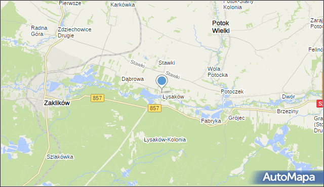 mapa Łysaków, Łysaków gmina Zaklików na mapie Targeo