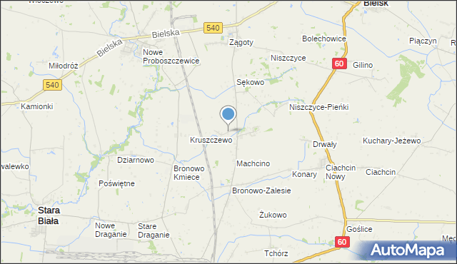 mapa Machcinko, Machcinko na mapie Targeo