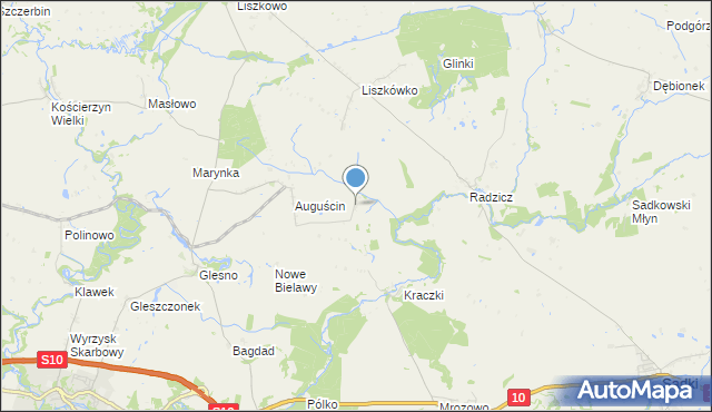 mapa Machowo, Machowo na mapie Targeo