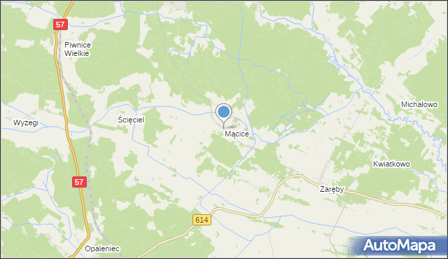 mapa Mącice, Mącice na mapie Targeo