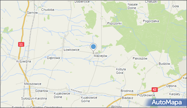 mapa Maciejów, Maciejów gmina Kluczbork na mapie Targeo